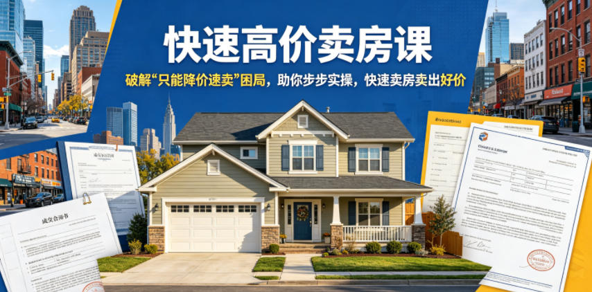 快速高价卖房课,破解“只能降价速卖”困局,助你步步实操,快速卖房卖出好价 快速高价卖房课,破解“只能降价速卖”困局,助你步步实操,快速卖房卖出好价