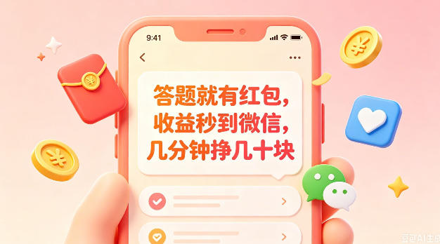 答题就有红包,收益秒到微信,几分钟挣几十块,学生党上班族宝妈都可以玩 答题就有红包,收益秒到微信,几分钟挣几十块,学生党上班族宝妈都可以玩