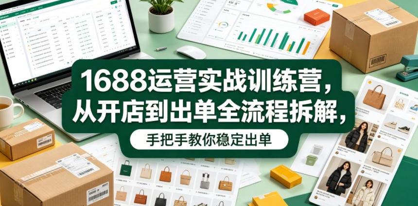 1688运营实战训练营,从开店到出单全流程拆解,手把手教你稳定出单 1688运营实战训练营,从开店到出单全流程拆解,手把手教你稳定出单