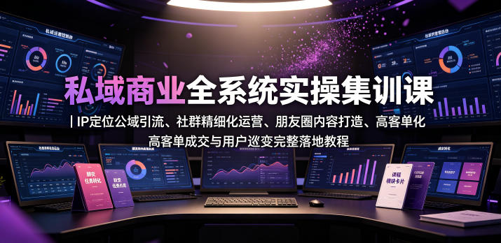 域商业全系统实操课｜IP定位公域引流、社群精细化运营、朋友圈内容打造、高客单成交与用户裂变完整落地教程