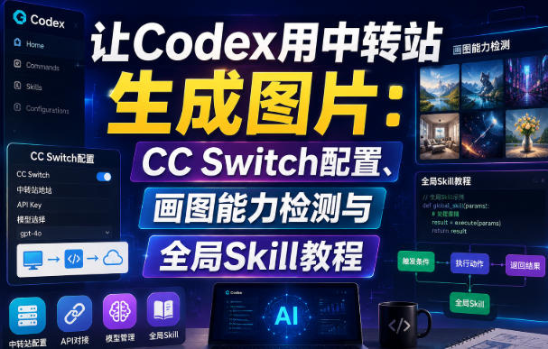 让Codex用中转站生成图片:CC Switch配置、画图能力检测与全局Skill教程 让Codex用中转站生成图片:CC Switch配置、画图能力检测与全局Skill教程