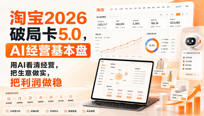 智篆商业-淘宝2026破局卡5.0，AI经营基本盘，用AI看清经营，把生意做实，把利润做稳（修复）