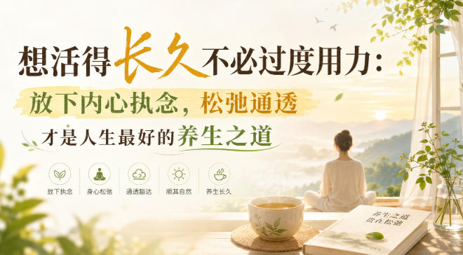 想活得长久不必过度用力：放下内心执念，松弛通透才是人生最好的养生之道