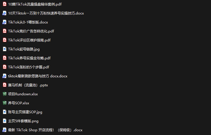 TikTok从0-1实操资料包:养号SOP+爆款公式+投流手册,新手30天可起号变现,抓住TikTok流量红利 TikTok从0-1实操资料包:养号SOP+爆款公式+投流手册,新手30天可起号变现,抓住TikTok流量红利