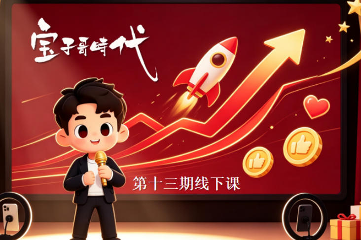 抖音直播起号突破实战：宝子哥13期VIP线下课完整复盘（含选品方法与SOP流程）
