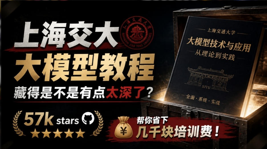上海交大开源大模型教程dive-into-llms：57k Stars，边看边练跑通全流程