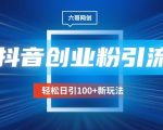 抖音引流创业粉新玩法，日引100+很轻松，可放大
