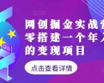 网创掘金实战营，从零搭建一个年入百万的变现项目（持续更新