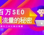 SEO实操培训：玩转百万SEO流量，助力站长快速提升流量（搜外三木大神分享课