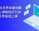 024万相台无界关键词精准人群线上课程低价引流 ，万象台无界版线上课