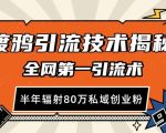 渡鸦引流技术，全网第一引流术，半年辐射80万私域创业粉 【揭秘】