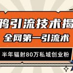 渡鸦引流技术，全网第一引流术，半年辐射80万私域创业粉 【揭秘】