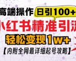 小红书顶级引流玩法，一天100粉不被封，实操技术【揭秘】
