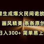 Ai一键生成爆火民间诡故事视频 画风精美 条条原创 日入300+ 简单易上手