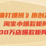 《淘宝天猫打爆班》原创高阶技术第64期，淘宝小爆款矩阵，年销售8000万店爆款矩阵操作