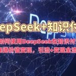 如何使用DeepSeek在知识付费赛道价值变现，引流+变现全流程