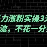 抖音暴力涨粉实操3天千粉，自然流，不花一分钱投流，实操经验分享