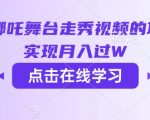 用AI制作哪吒舞台走秀视频的项目，软松实现月入过W”