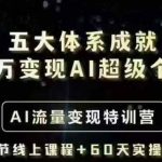 五大体系成就百万变现AI超级个体- AI流量变现特训营，一步一步教你一个人怎么年入百W”