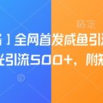 【引流必备】全网首发咸鱼引流黑科技，单日曝光引流500+，附矩阵玩法【揭秘】