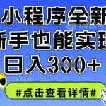 微信小程序全新玩法，新手也能实现日入3张【揭秘】