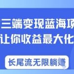 独家三端变现蓝海项目，让你收益最大化，长尾流无限躺挣