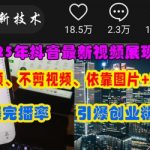 抖音最新视频展现形式，不拍视频、不剪视频、依靠图片+文案助推热门，引爆创业粉