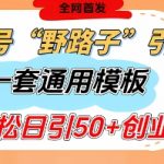 视频号“野路子”玩法，评论区疯狂截流，一套模板单日单号引流50+创业粉