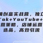 跨境创富实战营，独立站+TikTok+YouTube+谷歌广告，经营策略，店铺运营，精准选品，高效引流