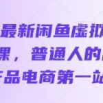 25年最新闲鱼虚拟产品变现课，普通人的虚拟产品电商第一站
