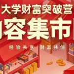 大学财富突破营，内容集市日，经验共享，财富共创