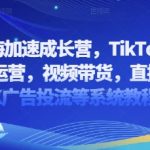 2025出海加速成长营，TikTok基建选品，店铺运营，视频带货，直播带货，TK广告投流等系统教程