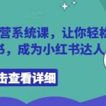 小红书陪跑营系统课，让你轻松入门小红书，成为小红书达人”