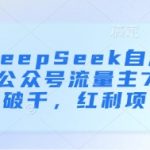 用DeepSeek自动写文，公众号流量主7天收益破千，红利项目