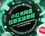 小红书网盘拉新实战教程，Canva+影刀RPA实现内容全自动化，1个小时生成7天笔记
