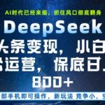 “DeepSeek+头条变现，保姆级教学，小白轻松上手，日入8张+【揭秘】