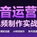 抖音运营与AI视频制作实战课程，爆款选题-AI特效制作-账号搭建”