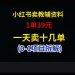 小红书卖小学教辅资料，1单39，1天十几单