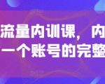 个人ip流量内训课，内行人教你做一个账号的完整流程”