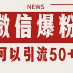 微信爆粉，私域暴力引流打法日引千粉 单号日进50+【揭秘