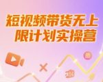 短视频带货无上限计划实操营，新人短视频带货工具流养号破播文案运营篇课程