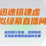 迅速搭建虚拟绿幕直播间，适合各行各业、视频拍摄，实现你想要的直播间效果