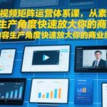 短视频矩阵运营体系课，从素材+内容生产角度快速放大你的商业结果