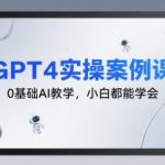 GPT4实操案例课，0基础AI教学，小白都能学会