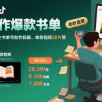AI制作爆款书单，抖音42粉丝博主书单号制作拆解，单条视频28W赞