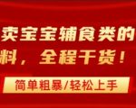 小红书卖宝宝辅食类的虚拟资料，从引流到私域变现，全程干货，简单粗暴，轻松上手
