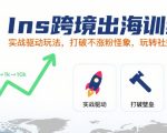 Ins跨境出海训练营，实战驱动玩法，打破不涨粉怪象，玩转社媒自然流量