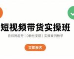 “短视频带货实操班，自然流电商快速起号，实现轻松带货变现