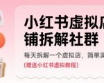 小红书虚拟店铺拆解社群，每天拆解一个虚拟店，简单实用(赠送小红书虚拟教程)
