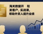 海关数据开发客户实战课，帮助外贸人提升业绩